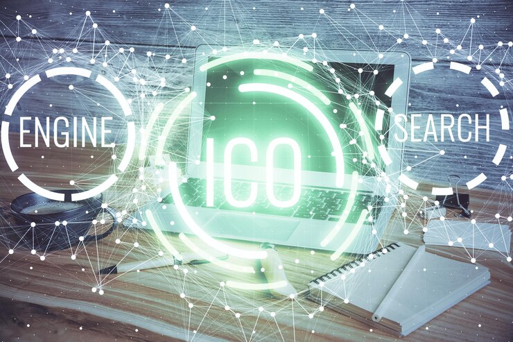 Foto exposición múltiple de la cadena de bloques y la economía criptográfica tema holograma y tabla con fondo informático concepto de criptomoneda bitcoin