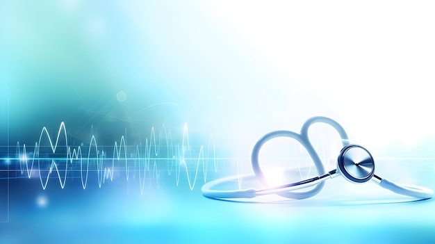 Exposición múltiple del electrocardiograma y el estetoscopio antecedentes médicos