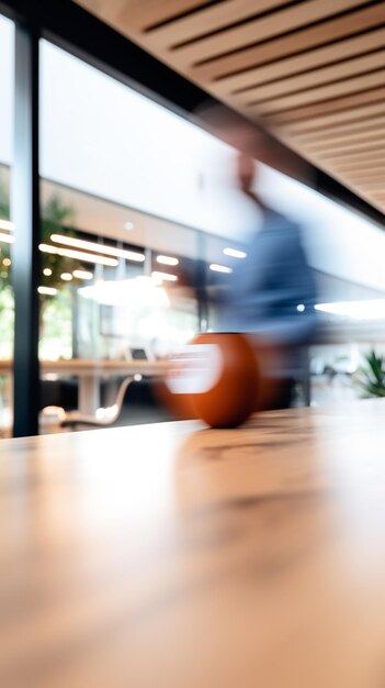 Foto exposición prolongada composición borrosa de las personas de negocios en el trabajo en una oficina moderna durante las horas de trabajo