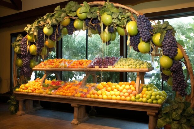 Exposiciones de frutas de colores