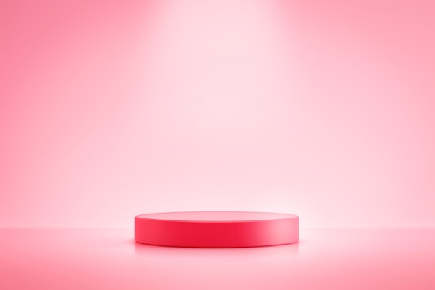 Expositor de produto rosa ou pedestal de pódio