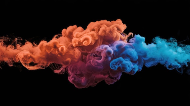 Expresión abstracta con humos de colores