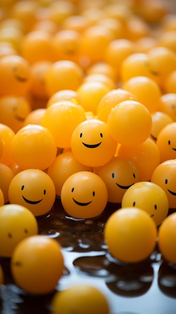 Foto expresión de alegría emoticonos y emojis vibrantes celebran con una carita sonriente ríen y alegran tu día