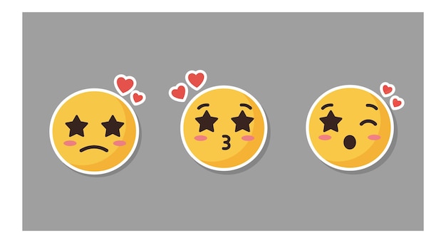Expresiones de emoji que muestran la transición de la tristeza a la felicidad en una ilustración vectorial plana