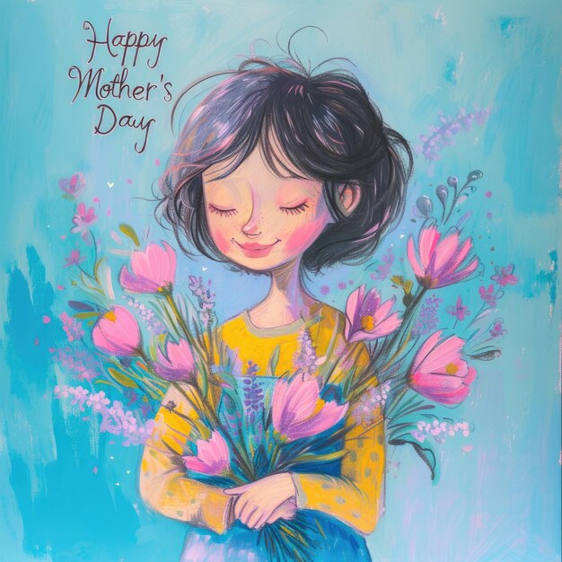 Expressão artística de amor Feliz Dia da Mãe
