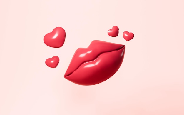 Expressão bucal modelo de lábios expressão social renderização 3D