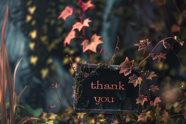 Expressão de gratidão com uma inscrição de agradecimento sincero