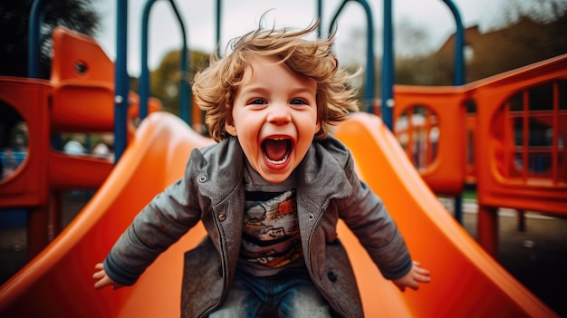 Foto expressão feliz crianças menino brincando