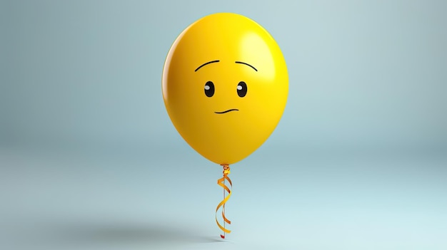 Expressão triste de um balão amarelo gerado por IA