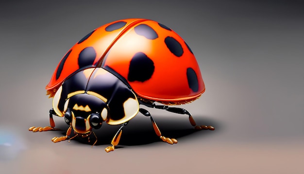 Exquisita 16k Ladybug Insect View em cativante espaço de cópia