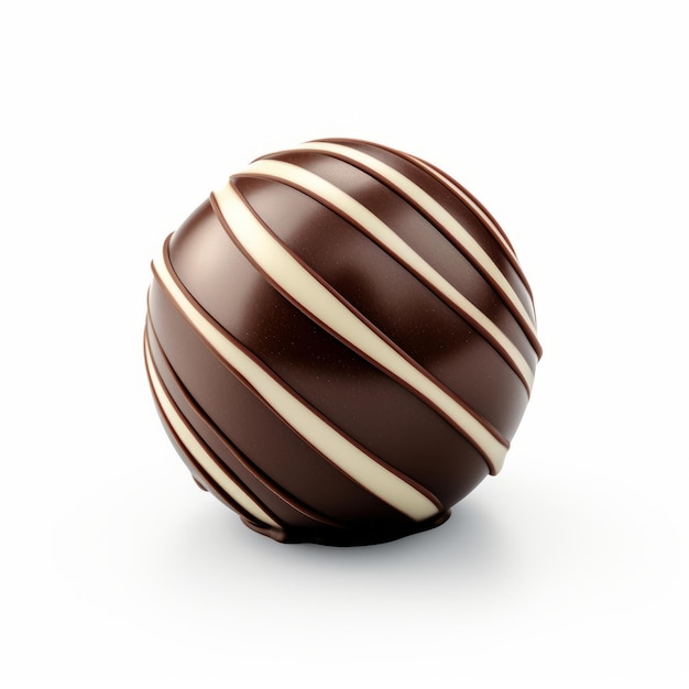 Foto exquisita bola de chocolate isolada a indulgência perfeita para um deleite doce
