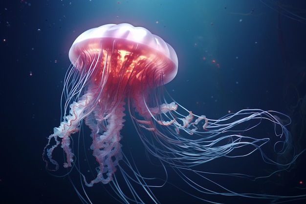 Exquisita medusa con tentáculos en dee 00332 03