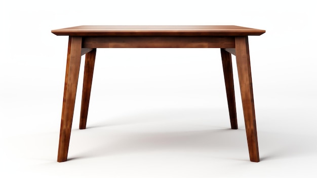Exquisita mesa de madera de estilo precisionista con una sola pierna