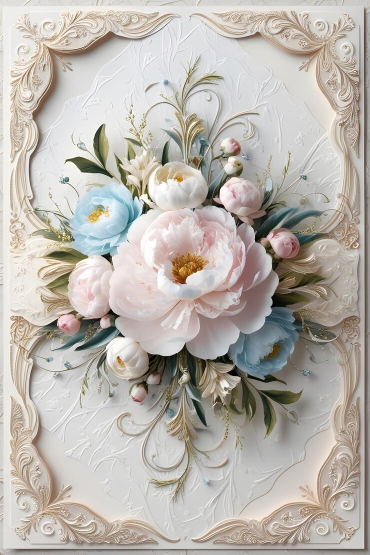 Exquisitas tarjetas de invitación floral para bodas