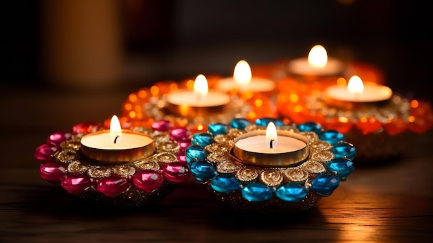 Exquisite Diyas für die Diwali-Dekoration