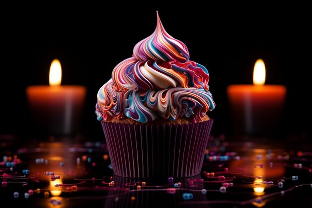 Exquisite Generative Multicolorido Cupcake Generative Ai