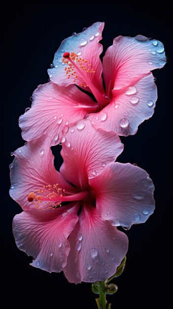 Exquisites Detail von Hibiskusblüten, KI generiert