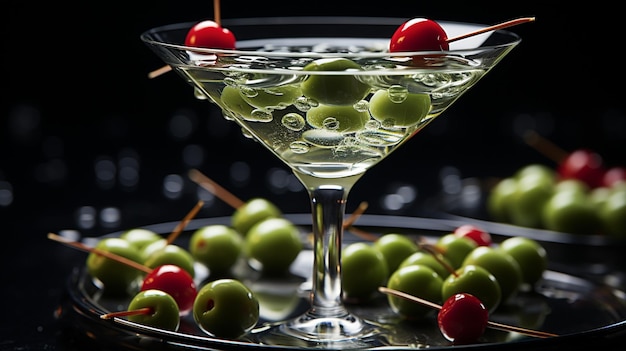 Un exquisito cóctel de martini.