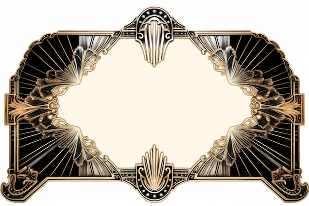 Exquisito marco Art Deco Clipart Elegancia atemporal para sus proyectos de diseño