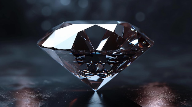 Exquisito primer plano de un diamante impecable Las facetas del diamante brillan y refractan la luz creando una deslumbrante exhibición de brillo