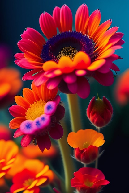 Foto exquisito tapiz floral que abraza la belleza de la grandiosa flor de las flores