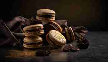 Foto exquisitos macarons que son un festín para la vista y el paladar