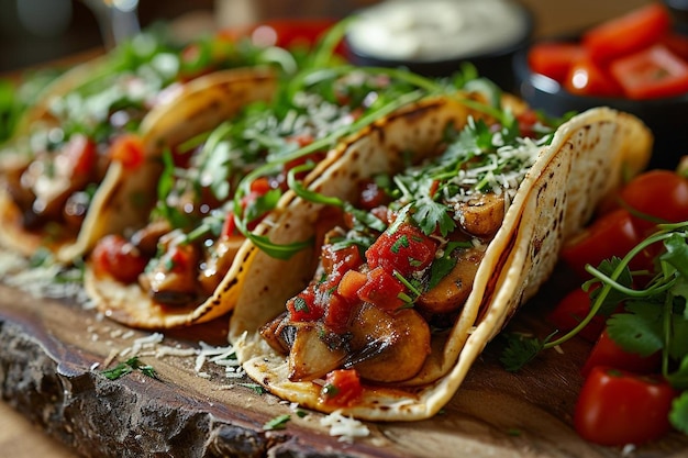 Exquisitos tacos de champiñones con trufa