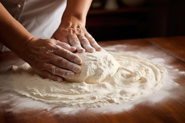 Extender la masa sobre una encimera enharinada para hacer pasta casera