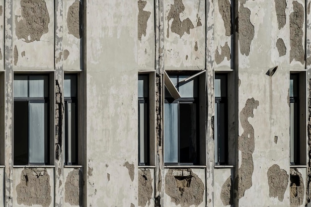 El exterior de un edificio obsoleto