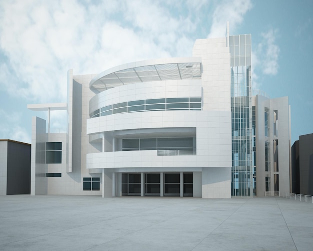 exterior del edificio de renderizado 3d