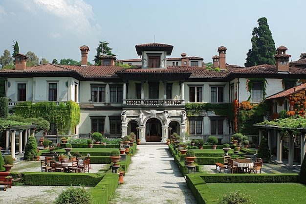 el exterior de una elegante casa de campo de estilo italiano con jardín y terraza ideas de inspiración