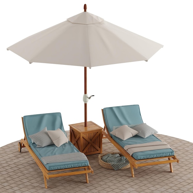 Exterior Landscape Beach lounge set al aire libre modelo 3d