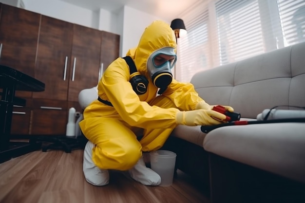 Exterminador de pesticidas uniforme de cupim de sofá de controle mata pragas de baratas Generative AI