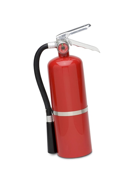 Extintor de incendios aislado en un blanco