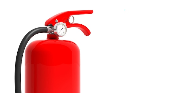 Extintor de incendios aislado sobre fondo blanco ilustración 3d