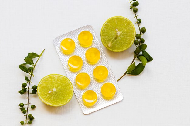 extracto de pastilla de limón cuidado de la salud para el dolor de garganta