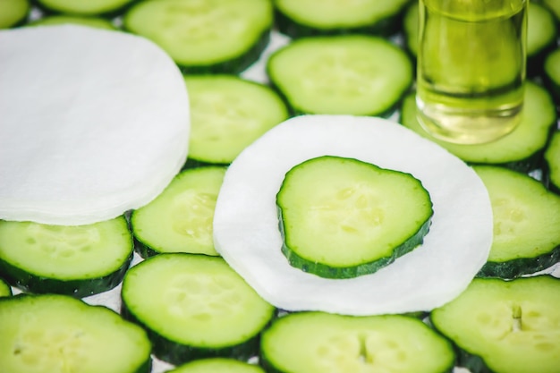 El extracto de pepino. Productos cosméticos.