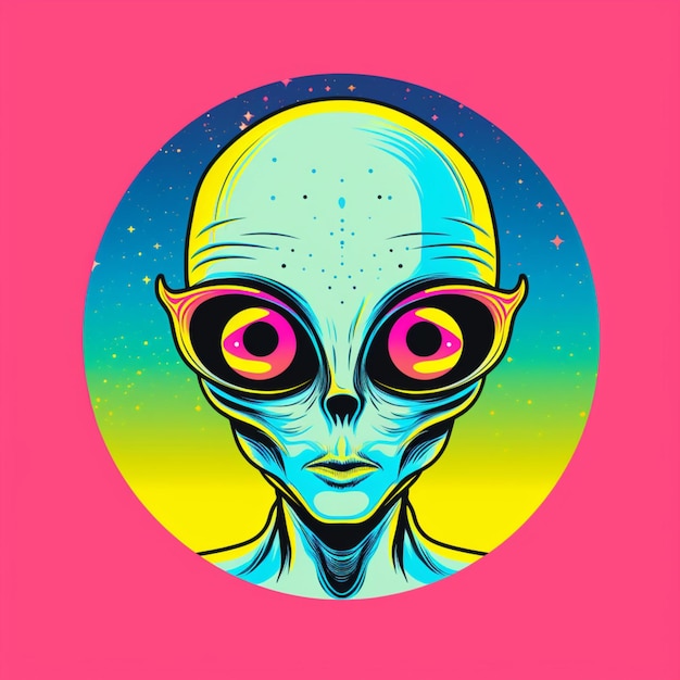 Foto un extraterrestre con un fondo colorido