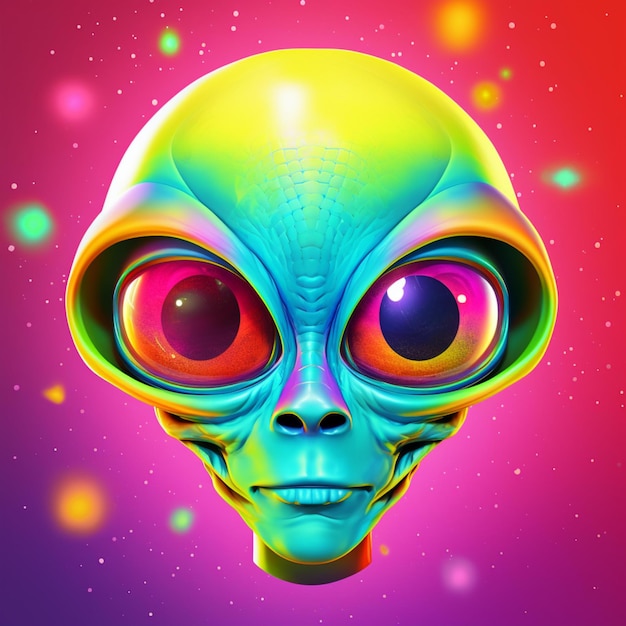 Foto un extraterrestre con un fondo colorido