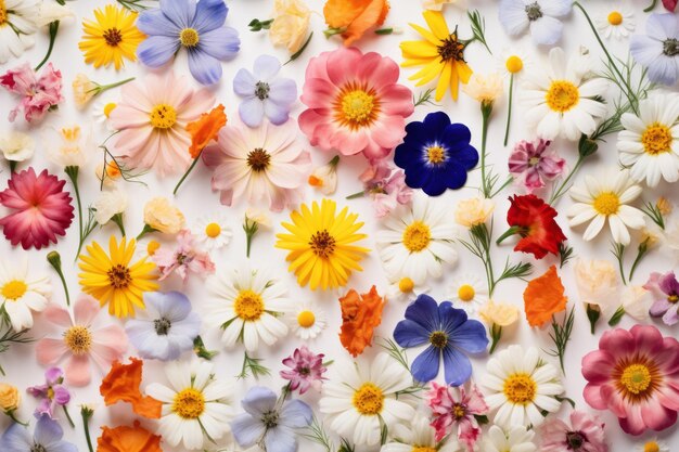 Foto extravagancia en flor un tapiz de flores silvestres en una vista desde arriba flat lay ar 32