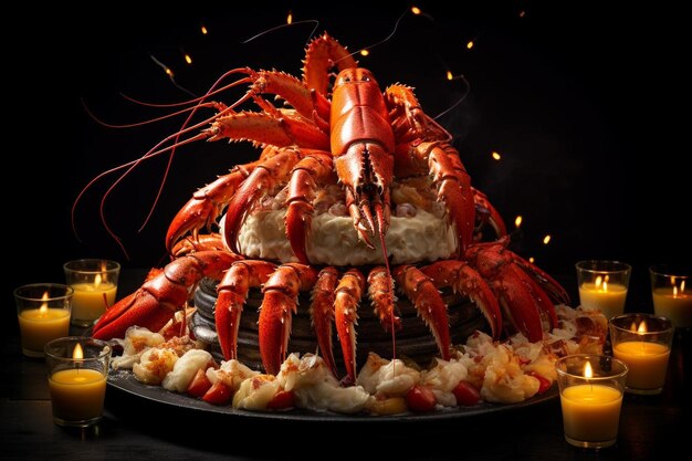 Extravagancia de mariscos y langostas