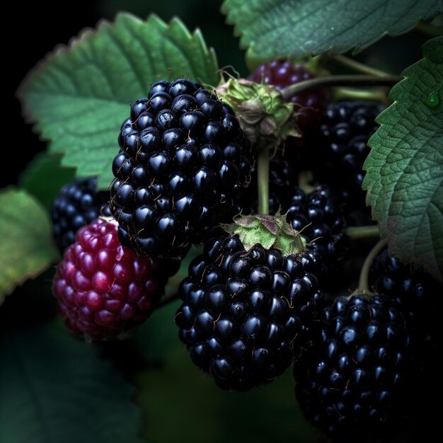 Extrem saftige Blackberry-Frucht aus nächster Nähe klares Foto