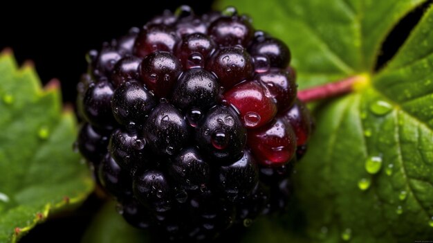 Foto extrem saftige blackberry-frucht aus nächster nähe klares foto