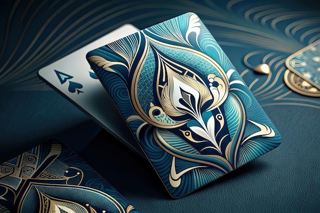 Extremadamente lujosas y realistas cartas de juego de póquer y blackjack
