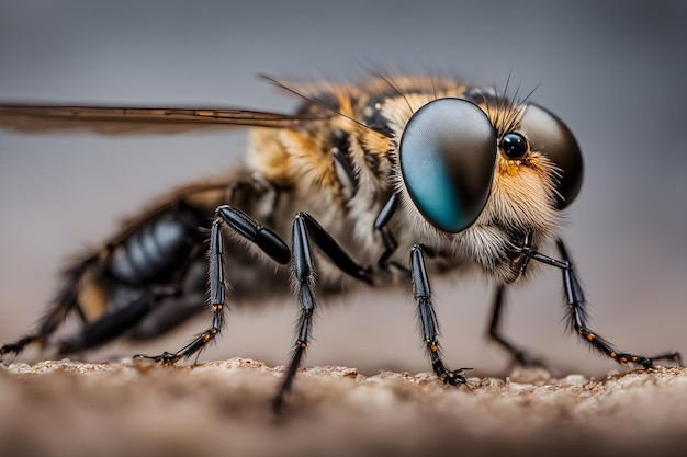 Extreme Nahaufnahme von Insektenfliegen-Makro-Shoot