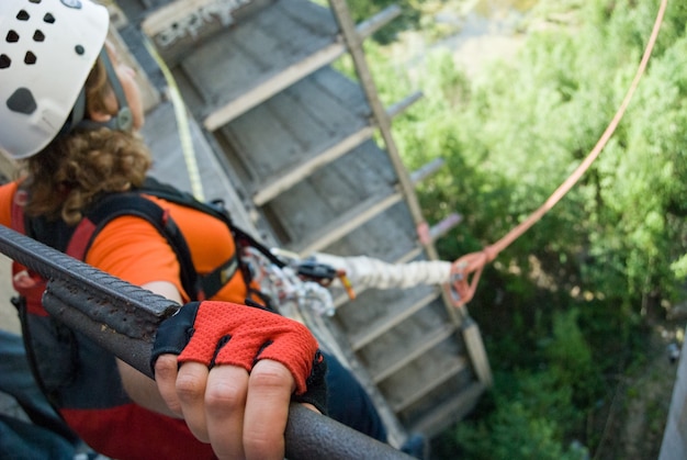 Extreme sports ropejumping