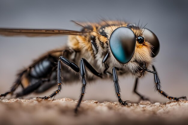 Extremo primer plano de la mosca de insectos macro disparo