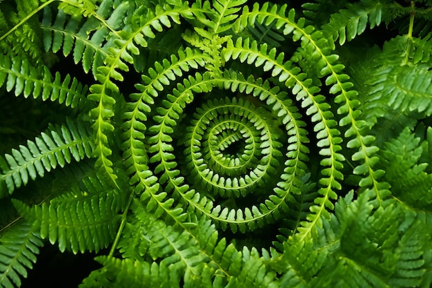 Foto la exuberante y espectacular exploración del follaje verde del polipodio del ciempiés común o helecho dulce