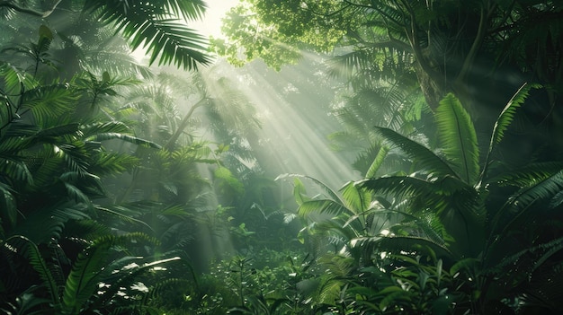 La exuberante jungla disfrutando de la luz del sol Un paraíso para el Día de la Tierra