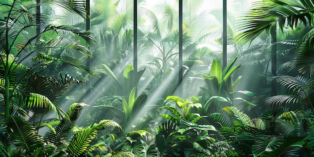 El exuberante panorama de la selva tropical muestra el denso follaje verde y la serena belleza de un entorno forestal aislado